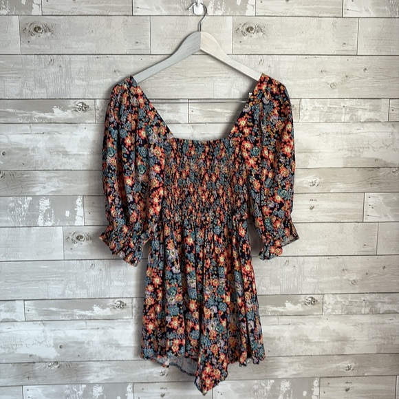 NWT FREE PEOPLE ‘Show Me Love’ Linen Blend Floral Romper Jumpsuit - Picture 13 of 14